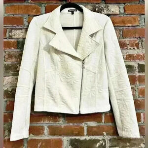 Express Asymmetrical Zip Moto Jacket Size S Embossed Design